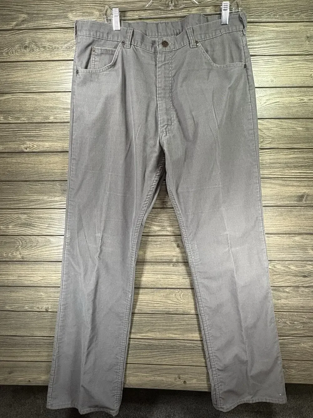 Vintage Roebucks Corduroy Pants Mens 38x32 Gray Tagged Made In USA Workwear